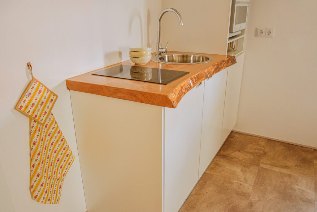 Alojamento -T0-bancada com toalha